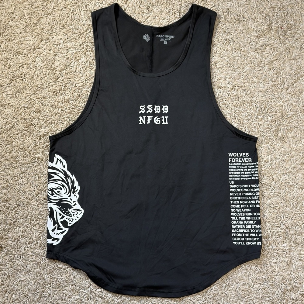 Darc Sport Dry Wolf SSD NFGU Wolves Black Tank Top Men's Medium